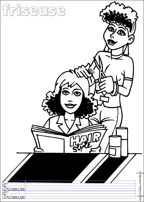 coloriage coiffeur 2